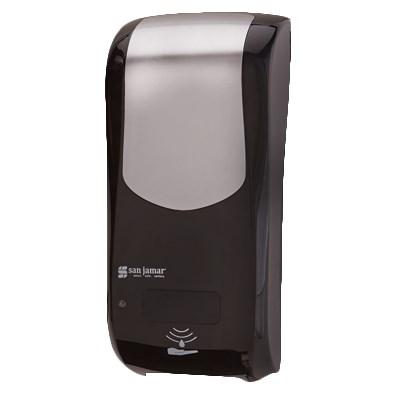 San Jamar SH970BKSS Summit Rely Hybrid Electronic Touchless Soap Dispenser, Black/Stainless Look