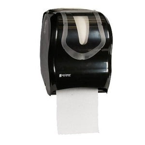 San Jamar T1370BKBKCLAI Summit Tear-N-Dry Towel Dispenser With Ad Insert, Black/Clear