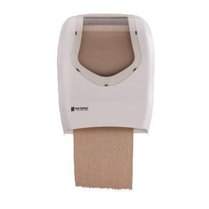 San Jamar T1370WHCLAI Summit Tear-N-Dry Towel Dispenser With Ad Insert, White/Clear