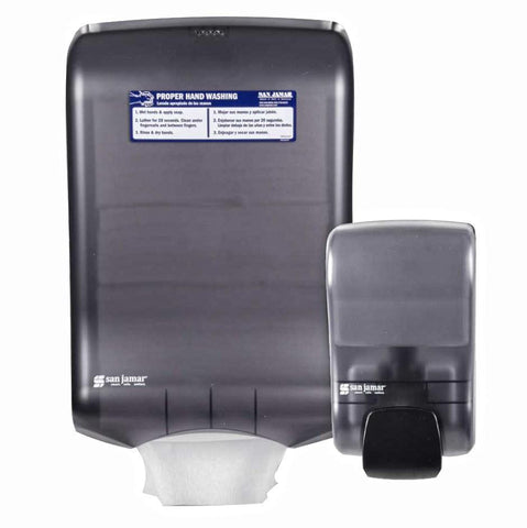 San Jamar T1730TBK Hand Washing Station Combo Pack, wall mount, includes: (1) towel dispenser & (1) soap dispenser