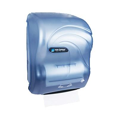 San Jamar T7090TBL Simplicity Hands Free Oceans Paper Towel Dispenser, Translucent Arctic Blue