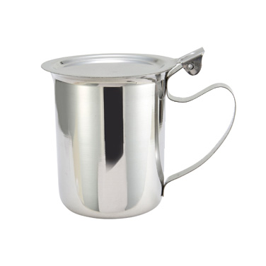 Winco SCT-10F Server/Creamer, 10 oz., with cover, stackable, handle, stainless steel