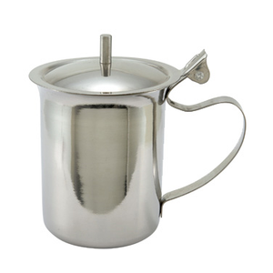 Winco SCT-10 Server/Creamer, 10 oz., cover with knob, handle, stainless steel