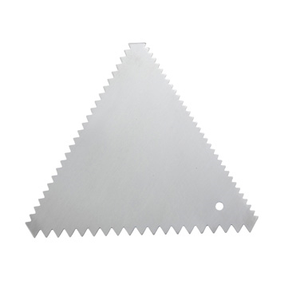 Winco SDC-6 Decorating Comb, with (3) decorating edges (fine, medium & coarse), triangular, 1.0mm thick, stainless steel, NSF