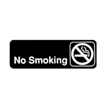 Winco SGN-310 No Smoking Sign - Black and White, 9" x 3"