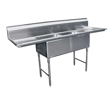 GSW USA SH24242D Sink, two compartment, 96-1/4"W x 30"D x 45"H