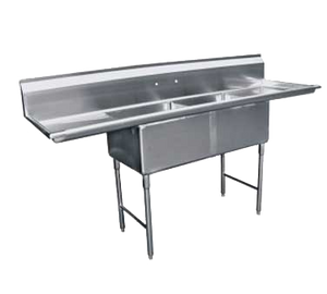 GSW USA SH24242D Sink, two compartment, 96-1/4"W x 30"D x 45"H