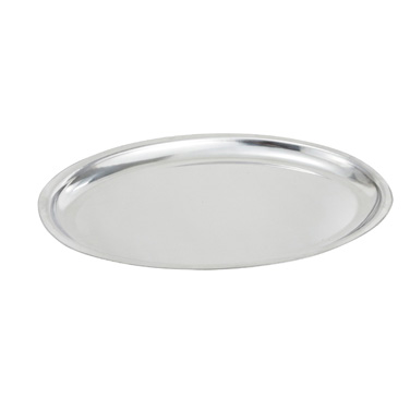 Winco SIZ-11 11" Oval Sizzling Platter, Stainless