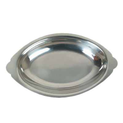 Thunder Group SLGT012 Au Gratin Dish, oval, 12 oz. capacity, crumb groove, stainless steel, mirror-finish