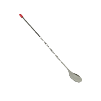 Thunder Group SLKBS011 11" Stainless Steel Twisted Shank Bar Spoon w/ Red Knob