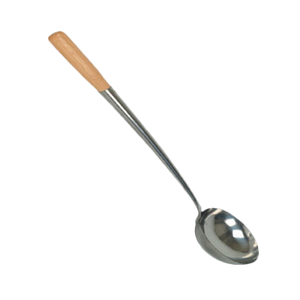 Thunder Group SLLD310 8 oz Stainless Steel Chinese Serving Ladle w/ Wooden Handle