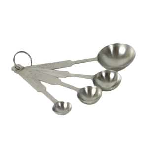 Thunder Group SLMC2416 4-Piece Stainless Steel Rounded Measuring Spoon Set