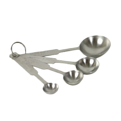 Thunder Group SLMC2416 4-Piece Stainless Steel Rounded Measuring Spoon Set