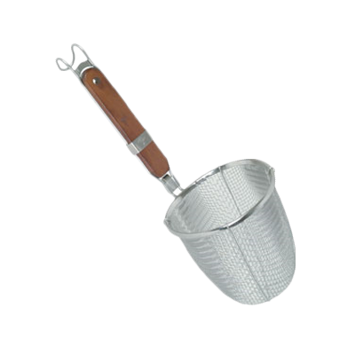Thunder Group SLNS001 Noodle Skimmer, Mesh Wire, Wood Handle, Stainless Steel