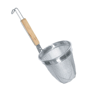 Thunder Group SLNS002 Noodle Skimmer, Round Wood Handle, Stainless Steel