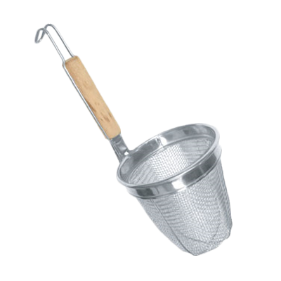 Thunder Group SLNS002 Noodle Skimmer, Round Wood Handle, Stainless Steel