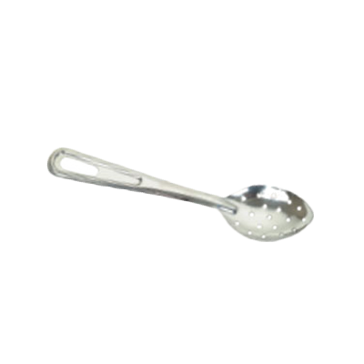 Thunder Group SLSBA113 11" Stainless Steel Perforated Flat Handle Basting Spoon