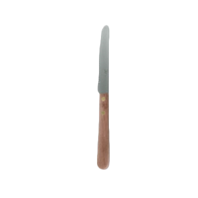 Thunder Group SLSK016 Steak Knife, 4", round tip, serrated wood handle, stainless steel