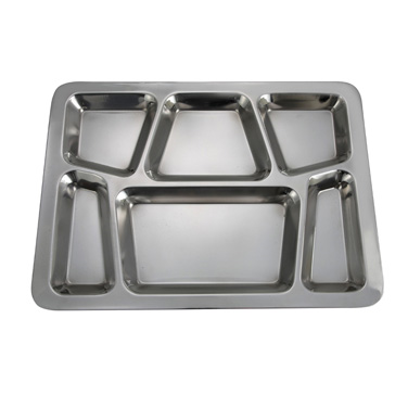 Winco SMT-2 Mess Tray, 6-Compartments, Stainless Steel