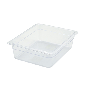 Winco SP7204 Poly-Ware 3 1/2" Deep 1/2 Size Clear Polycarbonate Food Pan