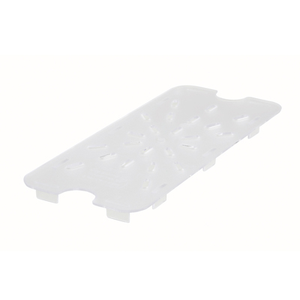 Winco SP73DS Poly-Ware™ Drain Shelf, third size, 10-1/4" x 4-7/16", fits 1/3 size food pan, polycarbonate, NSF