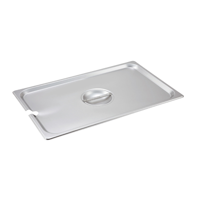 Winco SPCF Steam Table Pan Cover, 1/1 size, slotted, with handle, 18/8 stainless steel, NSF