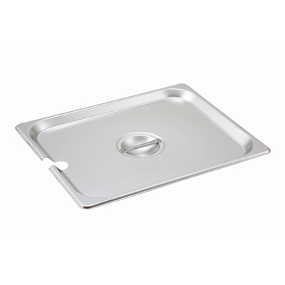 Winco SPCH Steam Table Pan Cover, 1/2 size, slotted, with handle, 18/8 stainless steel, NSF