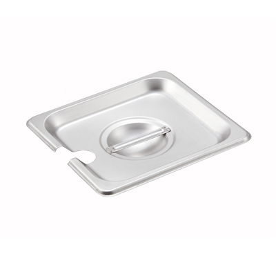 Winco SPCS Steam Table Pan Cover, 1/6 size, slotted, with handle, 18/8 stainless steel, NSF
