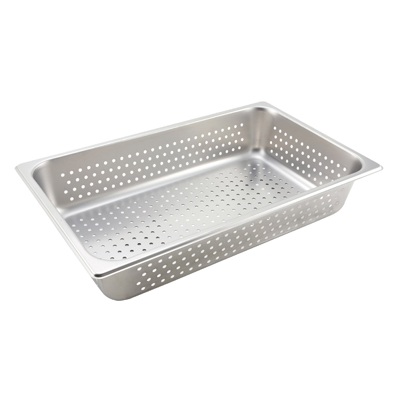 Winco SPFP4 Steam Table Pan, full size, 4" deep, perforated, 25 gauge, stainless steel, NSF