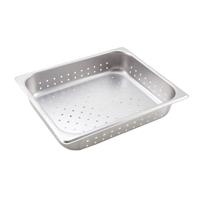 Winco SPHP2 Steam Table Pan, half size, 2-1/2" deep, perforated, 25 gauge, stainless steel, NSF
