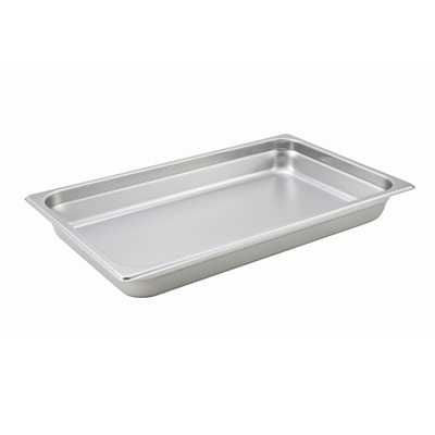 Winco SPJH-102 Steam Table Pan, full size, 20-3/4" x 12-3/4" x 2-1/2" deep, 22 gauge heavy weight, anti-jamming, 18/8 stainless steel, NSF