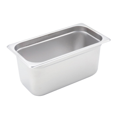 Winco SPJH-306 Steam Table Pan, 1/3 size, 6-7/8" x 12-3/4" x 6" deep, 22 gauge heavy weight, anti-jamming, 18/8 stainless steel, NSF