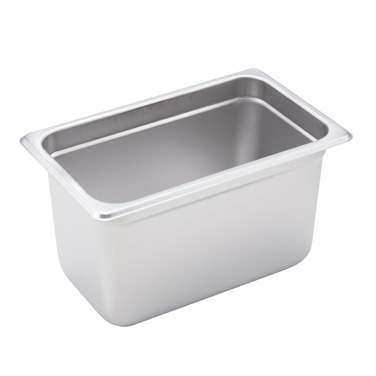 Winco SPJH-406 Steam Table Pan, 1/4 size, 10-5/6" x 6-5/16" x 6" deep, 22 gauge heavy weight, anti-jamming, 18/8 stainless steel, NSF