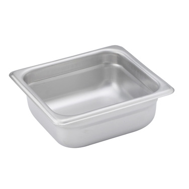 Winco SPJH-602 Steam Table Pan, 1/6 size, 6-7/8" x 6-5/16" x 2-1/2" deep, 22 gauge heavy weight, anti-jamming, 18/8 stainless steel, NSF