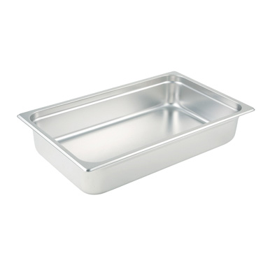 Winco SPJL-104 Steam Table Pan, full size, 20-3/4" x 12-3/4" x 4" deep, 25 gauge standard weight, anti-jamming, 18/8 stainless steel, NSF