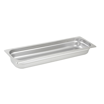 Winco SPJL-2HL Steam Table Pan, 1/2 size long, 2-1/2" deep, 25 gauge standard weight, anti-jamming, stainless steel, NSF