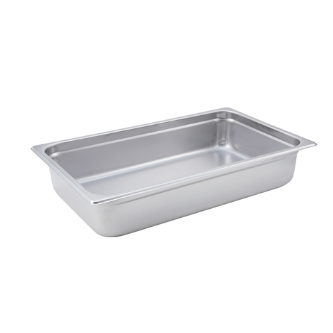 Winco SPJM-104 Steam Table Pan, full size, 20-3/4" x 12-3/4" x 4" deep, 24 gauge, anti-jamming, 18/8 stainless steel, NSF