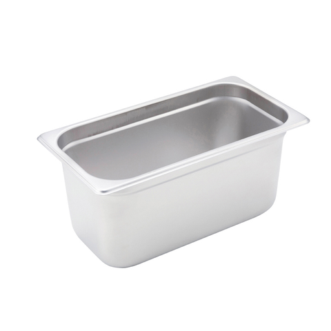 Winco SPJM-306 Steam Table Pan, 1/3 size, 6-7/8" x 12-3/4" x 6" deep, 24 gauge, anti-jamming, 18/8 stainless steel, NSF