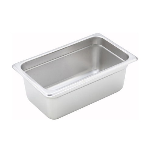Winco SPJM-404 Steam Table Pan, 1/4 size, 10-5/6" x 6-5/16" x 4" deep, 24 gauge, anti-jamming, 18/8 stainless steel, NSF