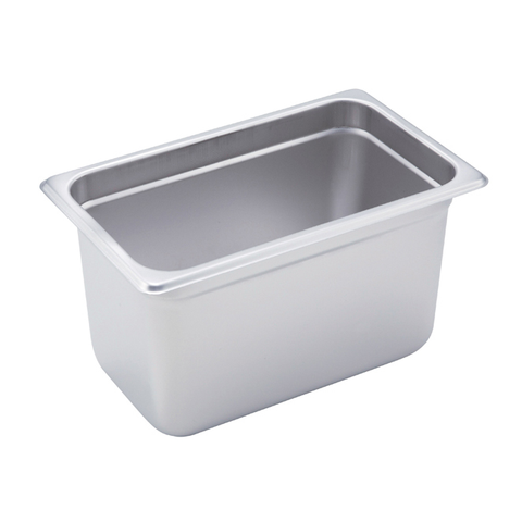 Winco SPJM-406 Steam Table Pan, 1/4 size, 10-5/6" x 6-5/16" x 6" deep, 24 gauge, anti-jamming, 18/8 stainless steel, NSF