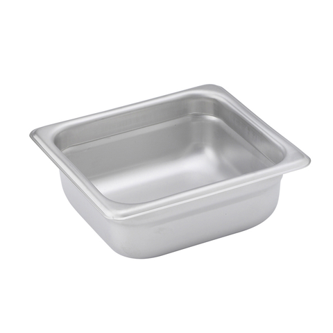 Winco SPJM-602 Steam Table Pan, 1/6 size, 6-7/8" x 6-5/16" x 2-1/2" deep, 24 gauge, anti-jamming, 18/8 stainless steel, NSF
