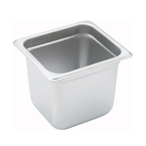 Winco SPJM-606 Steam Table Pan, 1/6 size, 6-7/8" x 6-5/16" x 6" deep, 24 gauge, anti-jamming, 18/8 stainless steel, NSF