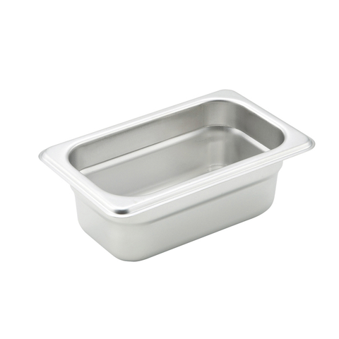 Winco SPJM-902 Steam Table Pan, 1/9 size, 6-3/4" x 4-1/4" x 2-1/2" deep, 24 gauge, anti-jamming, 18/8 stainless steel, NSF