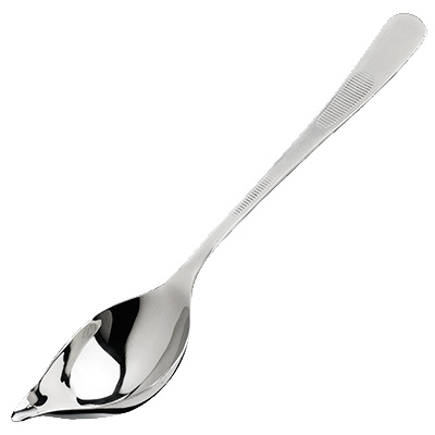 Winco SPS-TS8 Saucier Plating Spoon, 8", drizzle plating with tapered spout, solid, dishwasher safe, 18/8 stainless steel, satin finish