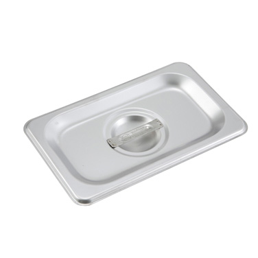 Winco SPSCN Steam Table Pan Cover, 1/9 size, solid, with handle, 18/8 stainless steel, NSF