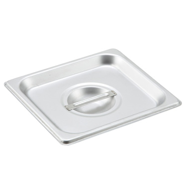 Winco SPSCS Steam Table Pan Cover, 1/6 size, solid, with handle, 18/8 stainless steel, NSF