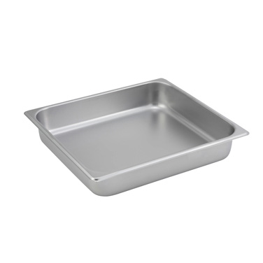 Winco SPTT2 Steam Table Pan, 2/3 size, 14" x 12-7/8" x 2-1/2" deep, 25 ga. standard weight, 18/8 stainless steel, NSF