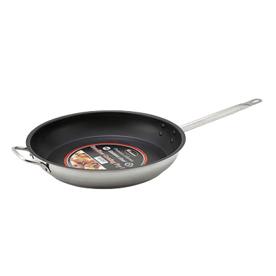 Winco SSFP-12NS Stainless Steel 12" Non-Stick Induction Ready Fry Pan with Helper Handle
