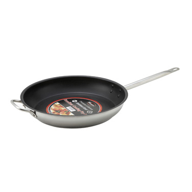 Winco SSFP-14NS Stainless Steel Fry Pan, Non-Stick – 14″ Dia, NSF