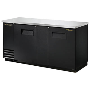 Two-Section Back Bar Cooler with (3) 1/2 Keg Capacity, Black